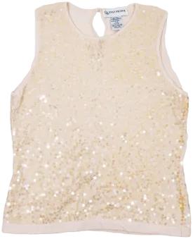 00's Pink Sequin Wool Tank by Evan Picone