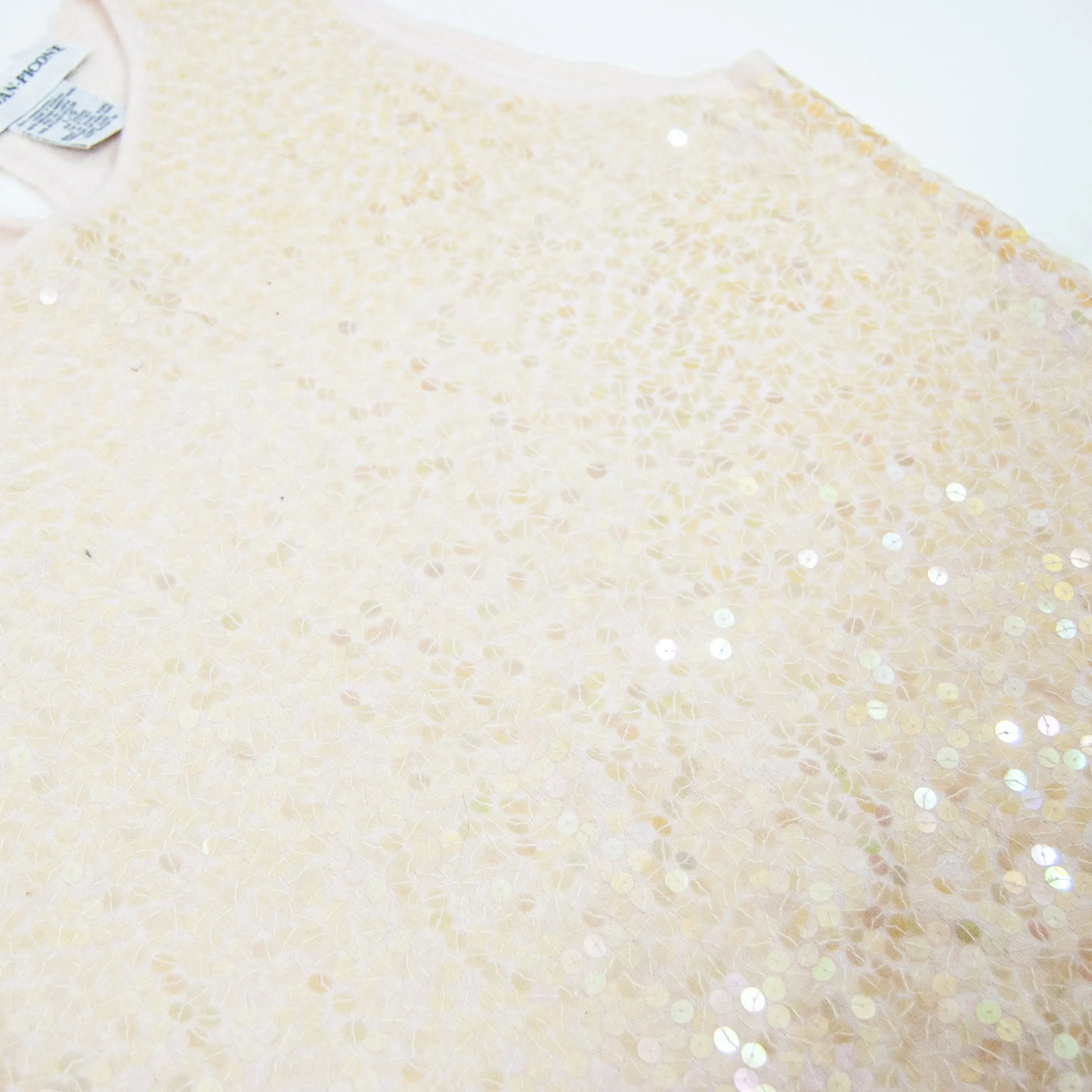 00's Pink Sequin Wool Tank by Evan Picone