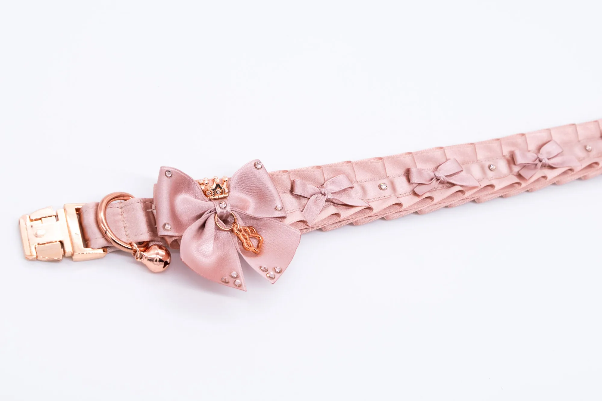 12.5" Snap Buckle Puppy Style BDSM Collar in Rose Gold