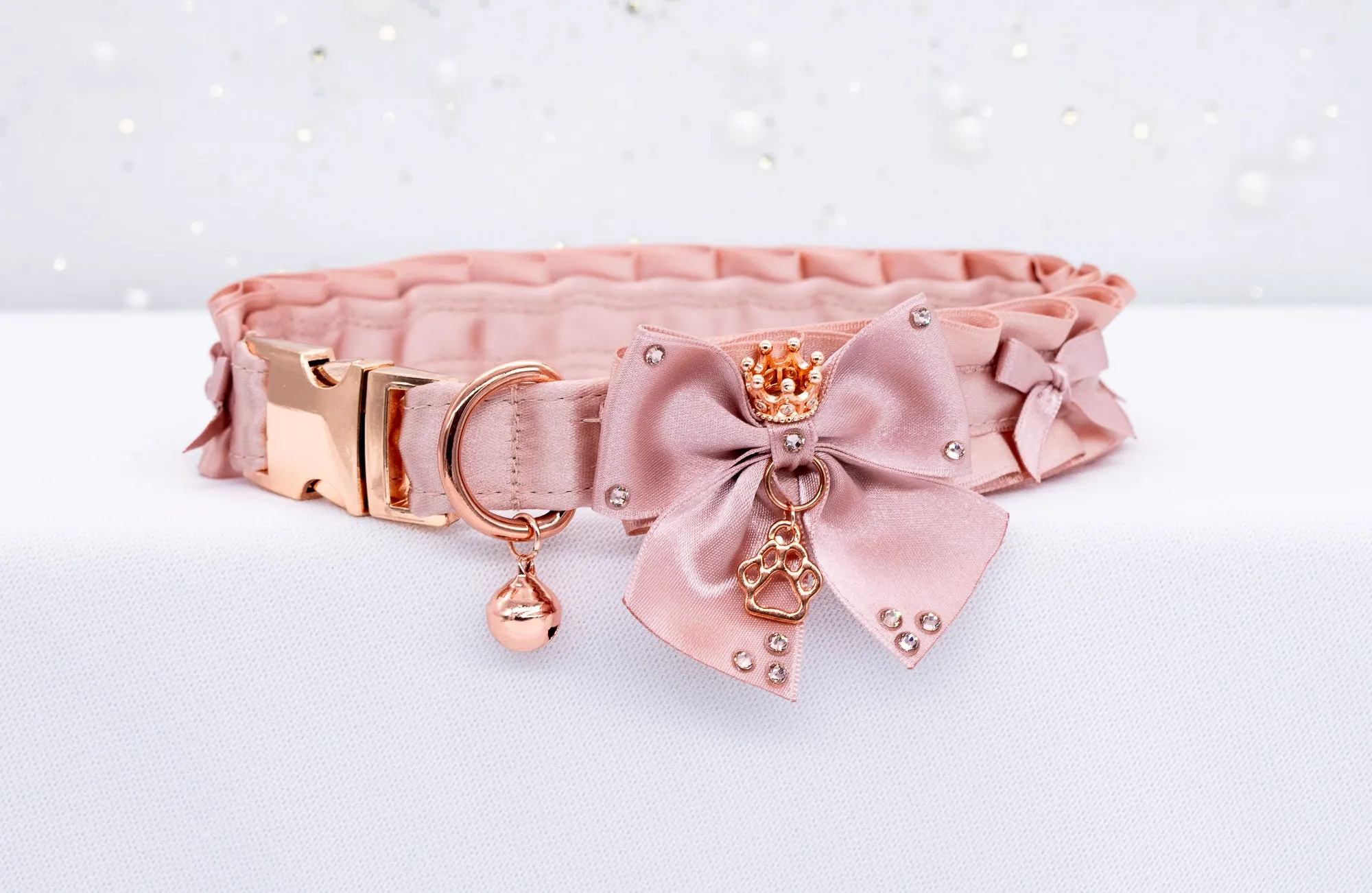 12.5" Snap Buckle Puppy Style BDSM Collar in Rose Gold