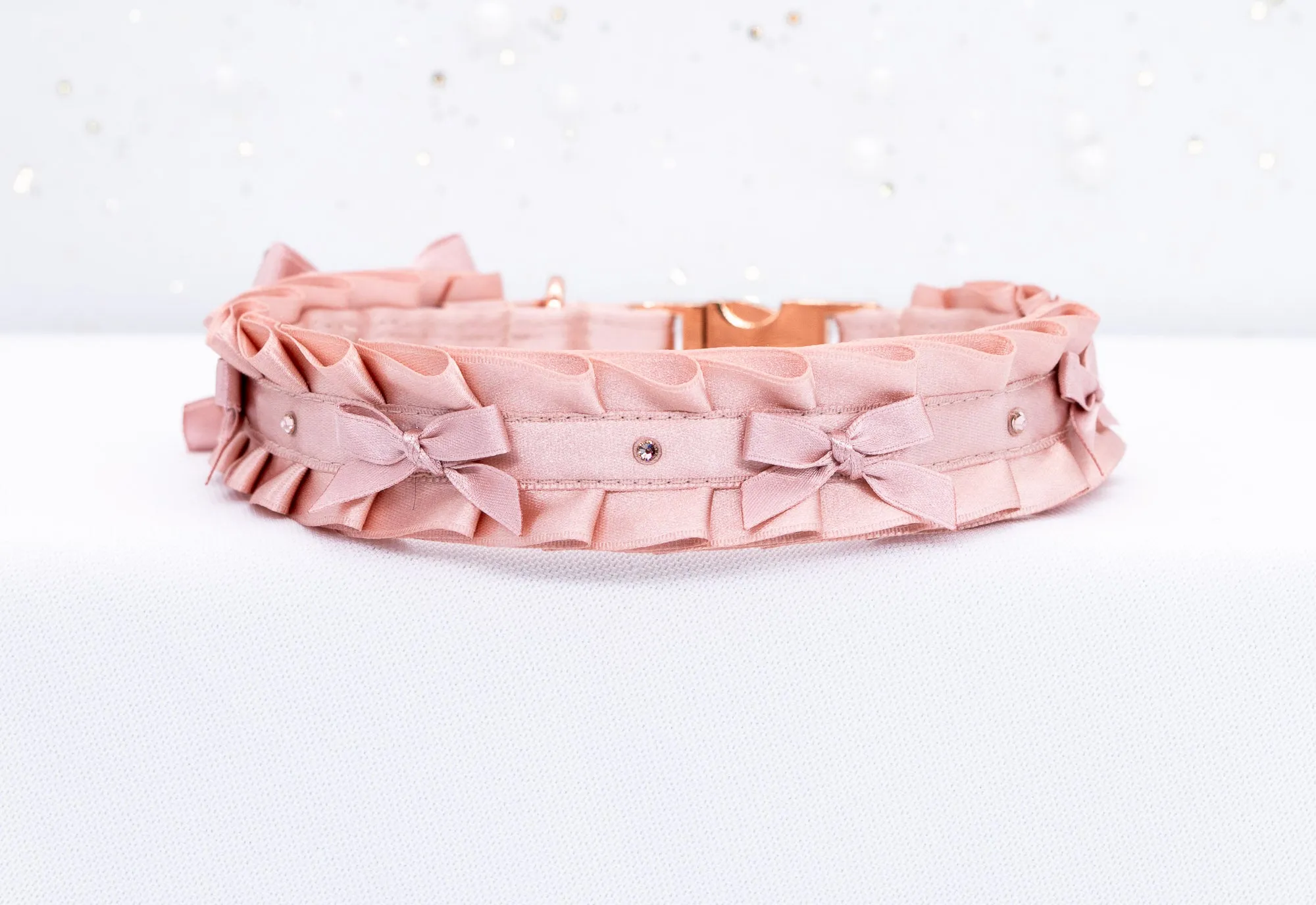 12.5" Snap Buckle Puppy Style BDSM Collar in Rose Gold