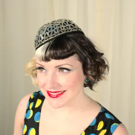 1950s Sequin Bow Cap Hat