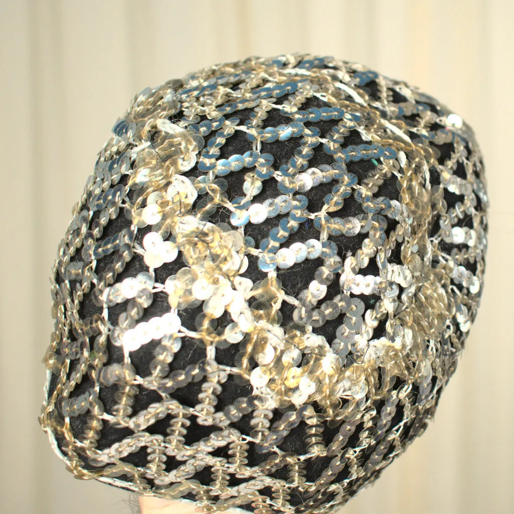 1950s Sequin Bow Cap Hat