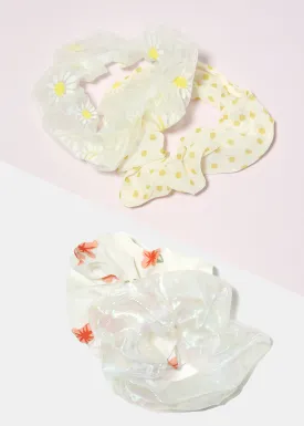 2 Piece Multi Print Scrunchies