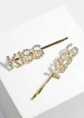 2-Piece "KISS" Hair Pins