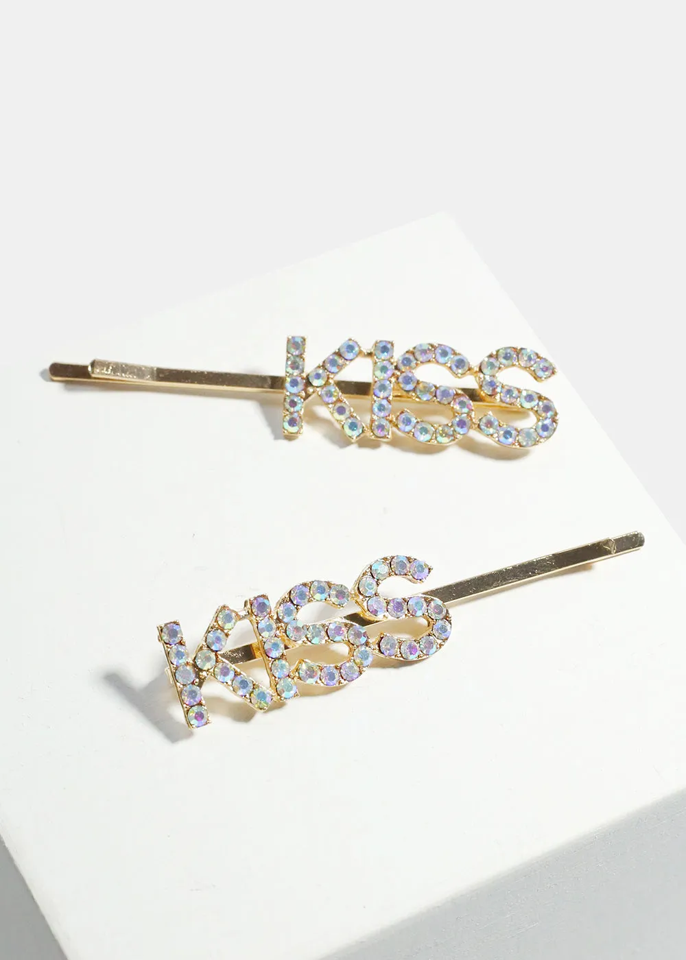 2-Piece "KISS" Hair Pins