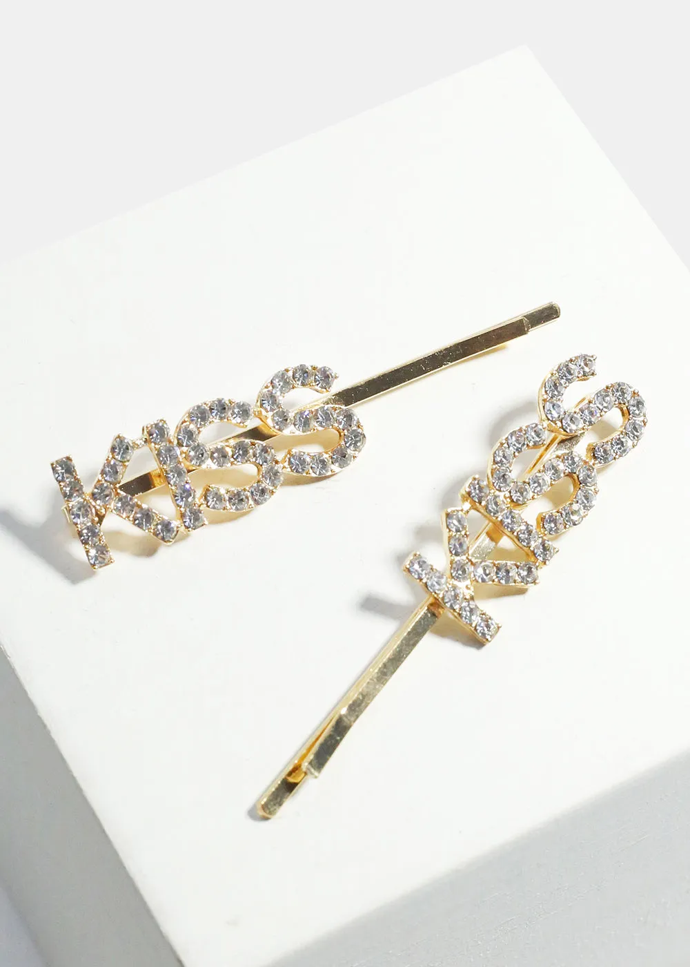 2-Piece "KISS" Hair Pins