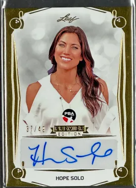 2023 Leaf PBA Trading Card Hope Solo Gold Auto /49 SP