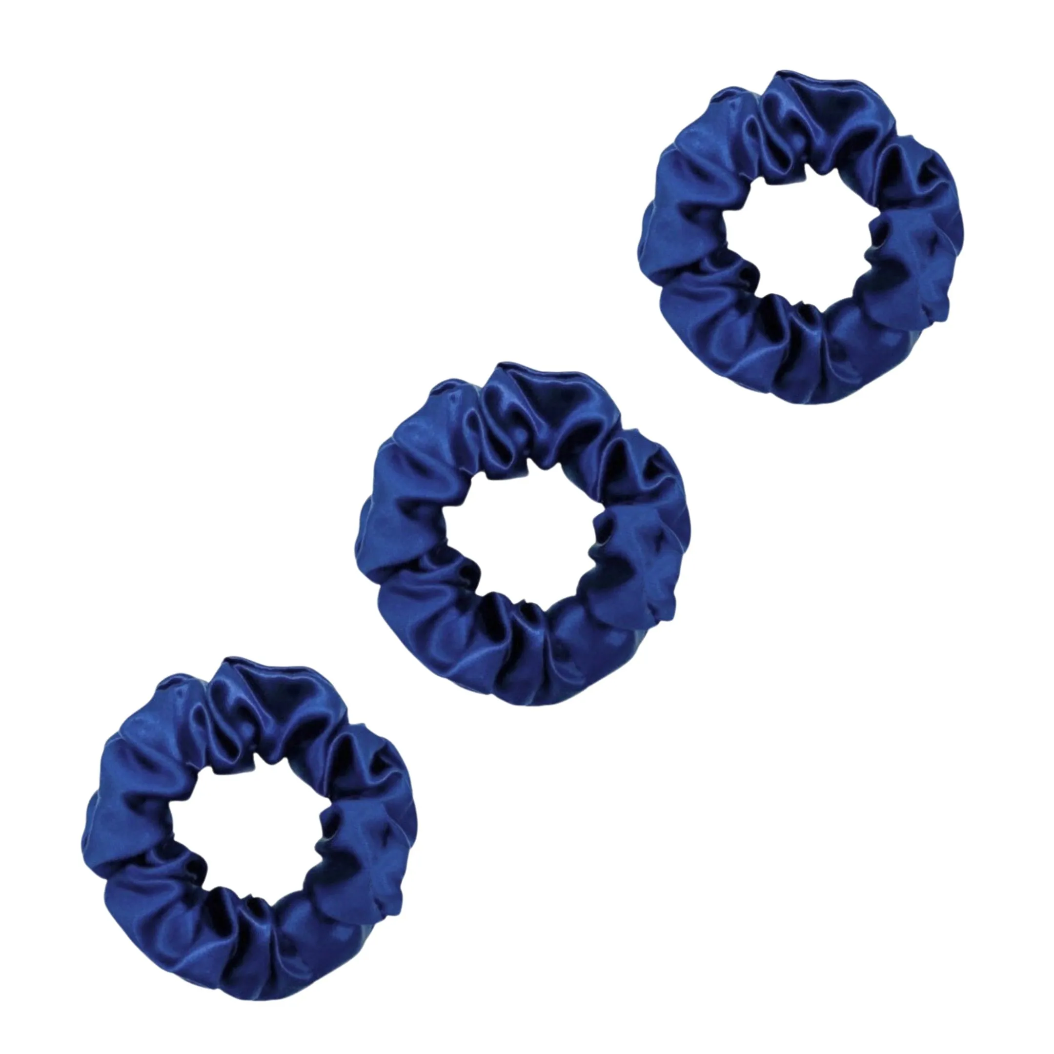 3 Pack Premium Mulberry Silk Scrunchies - Emerald - Medium