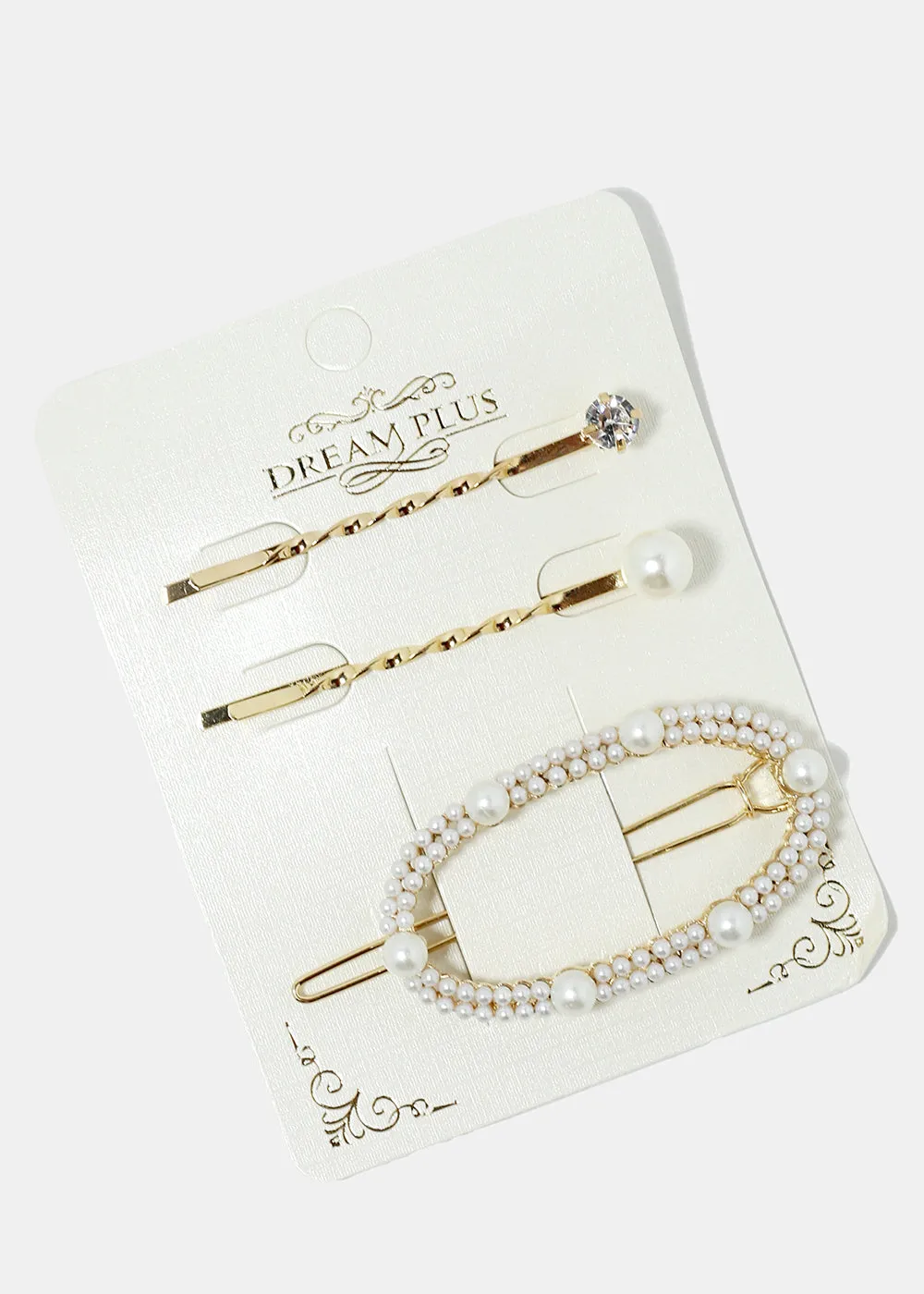 3-Piece Pearl Studded Hair Pins