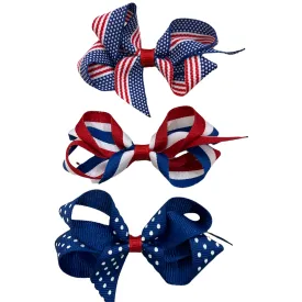 3" Patriotic Print Bows