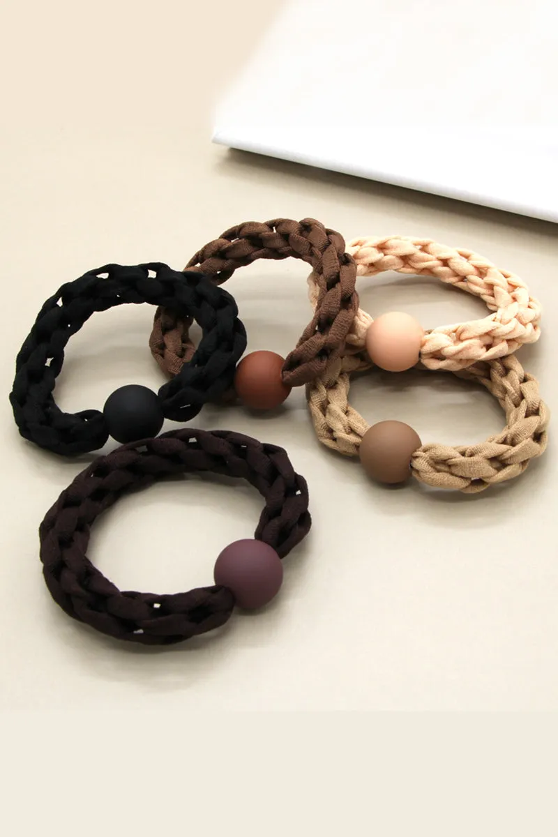 5PCS SOLID HAIR TIE