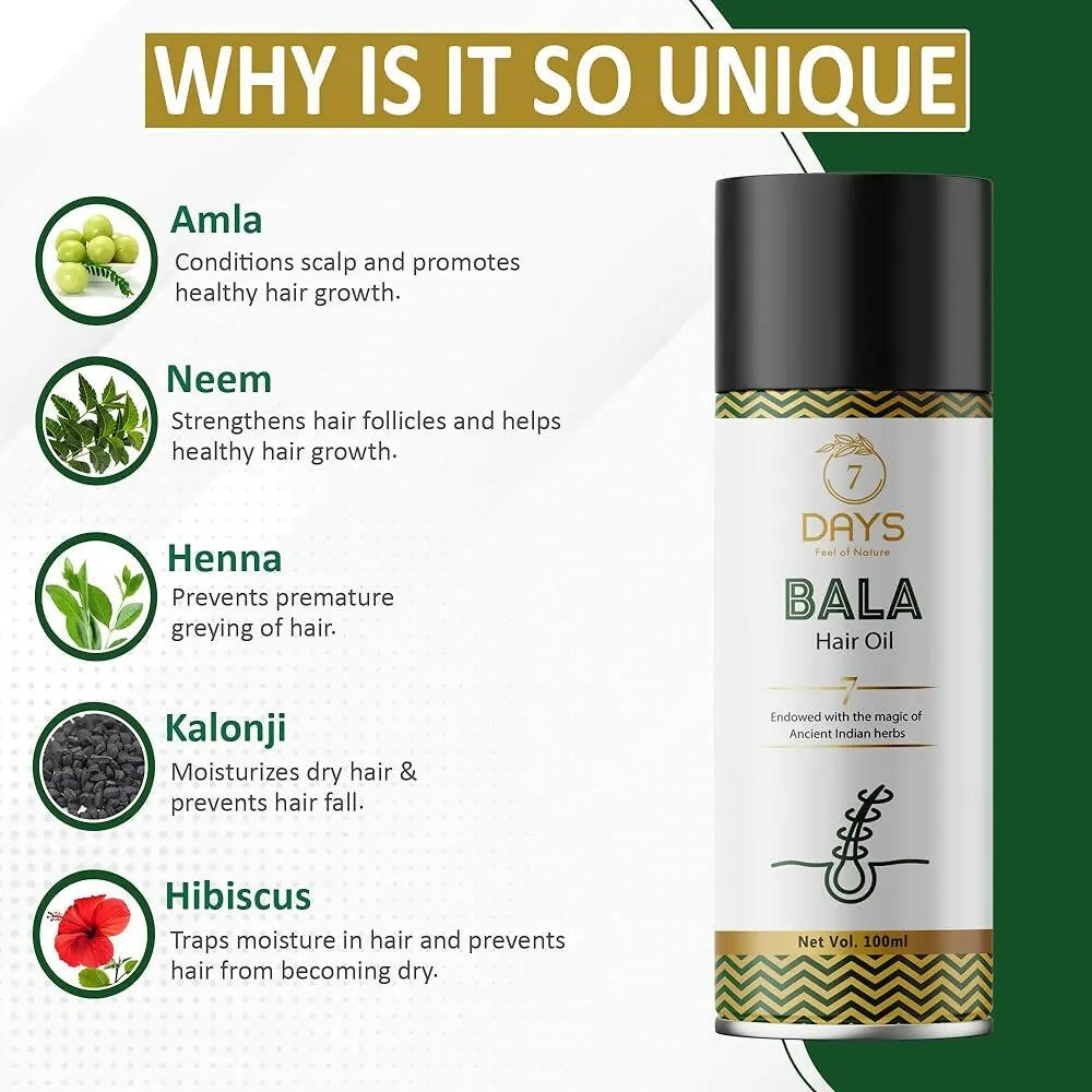 7 Days Bala Hair Oil For Promotes Hair Growth