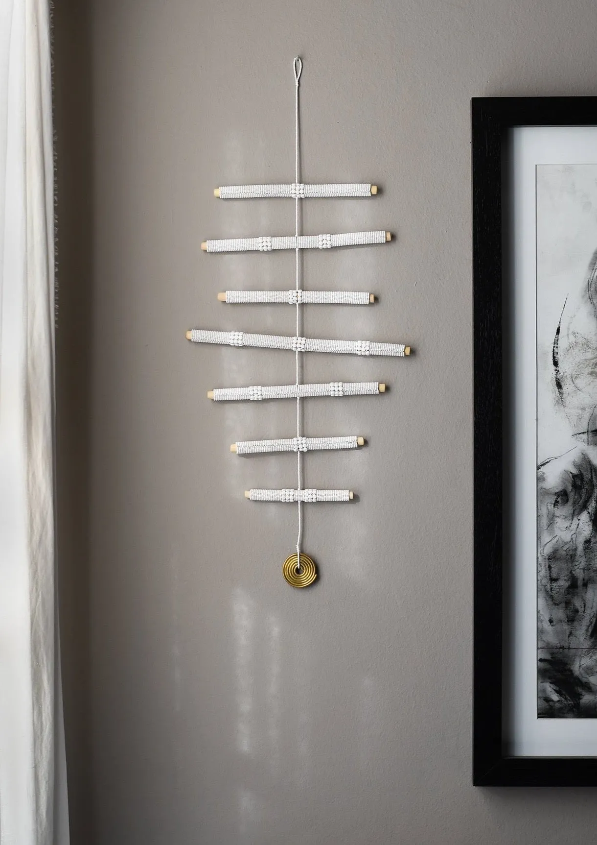 7 Stick Hanging Mobile - WHITE