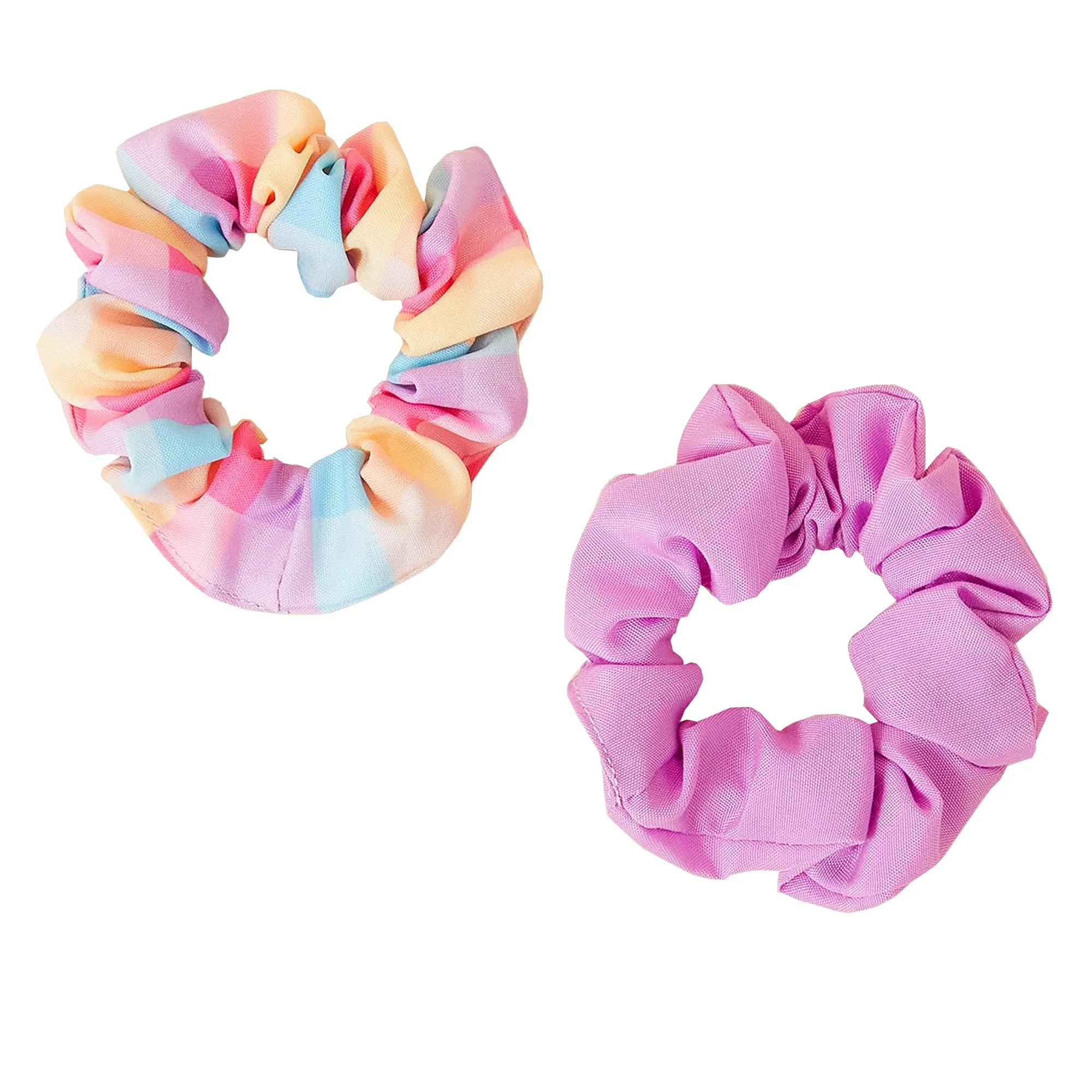 Accessorize London Girl's  2 X Check Scrunchie Pack