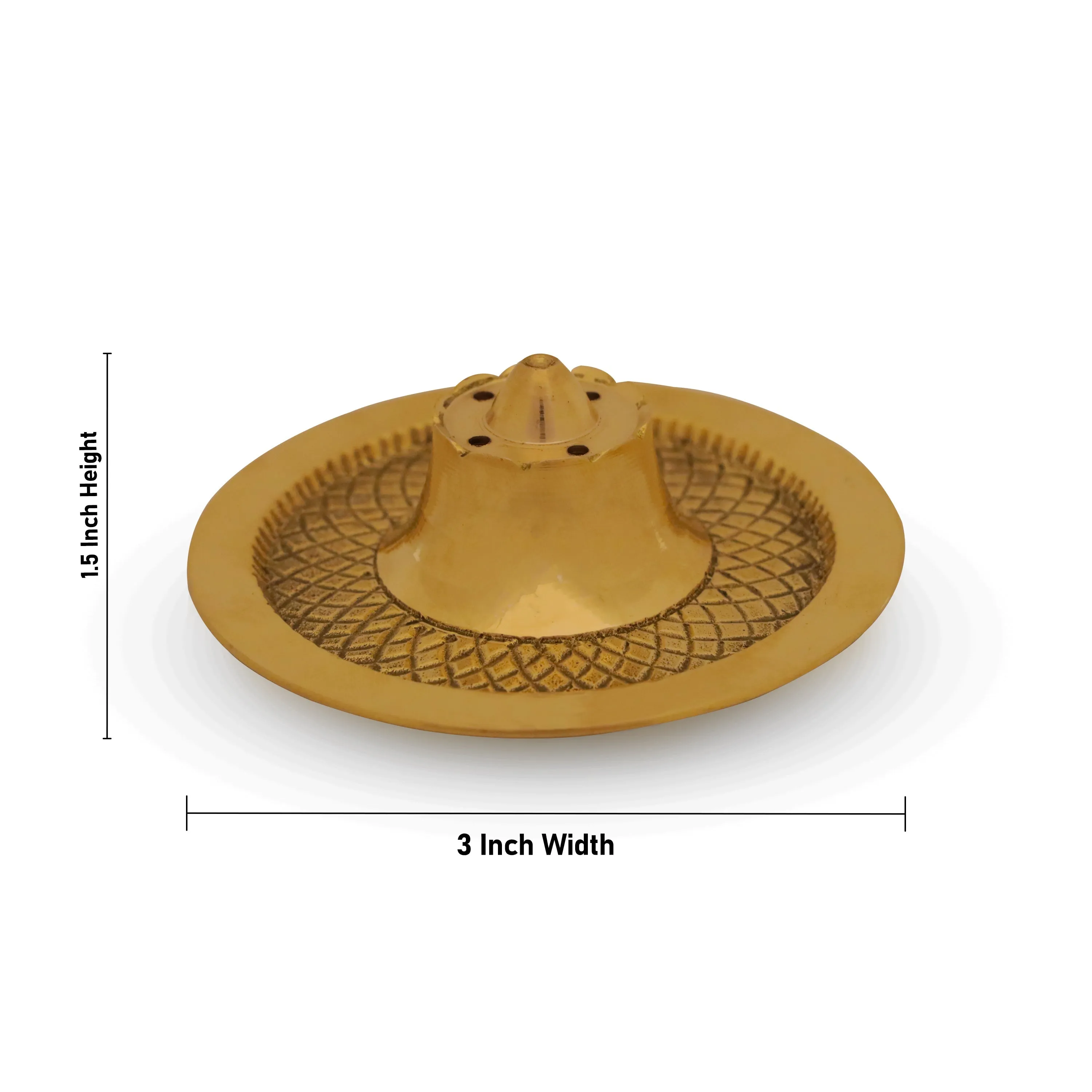 Agarbatti Stand - 1.5 x 3 Inches | Incense Stick Stand with Plate/ Agarbatti Holder/ Brass Agarbatti Stand for Pooja