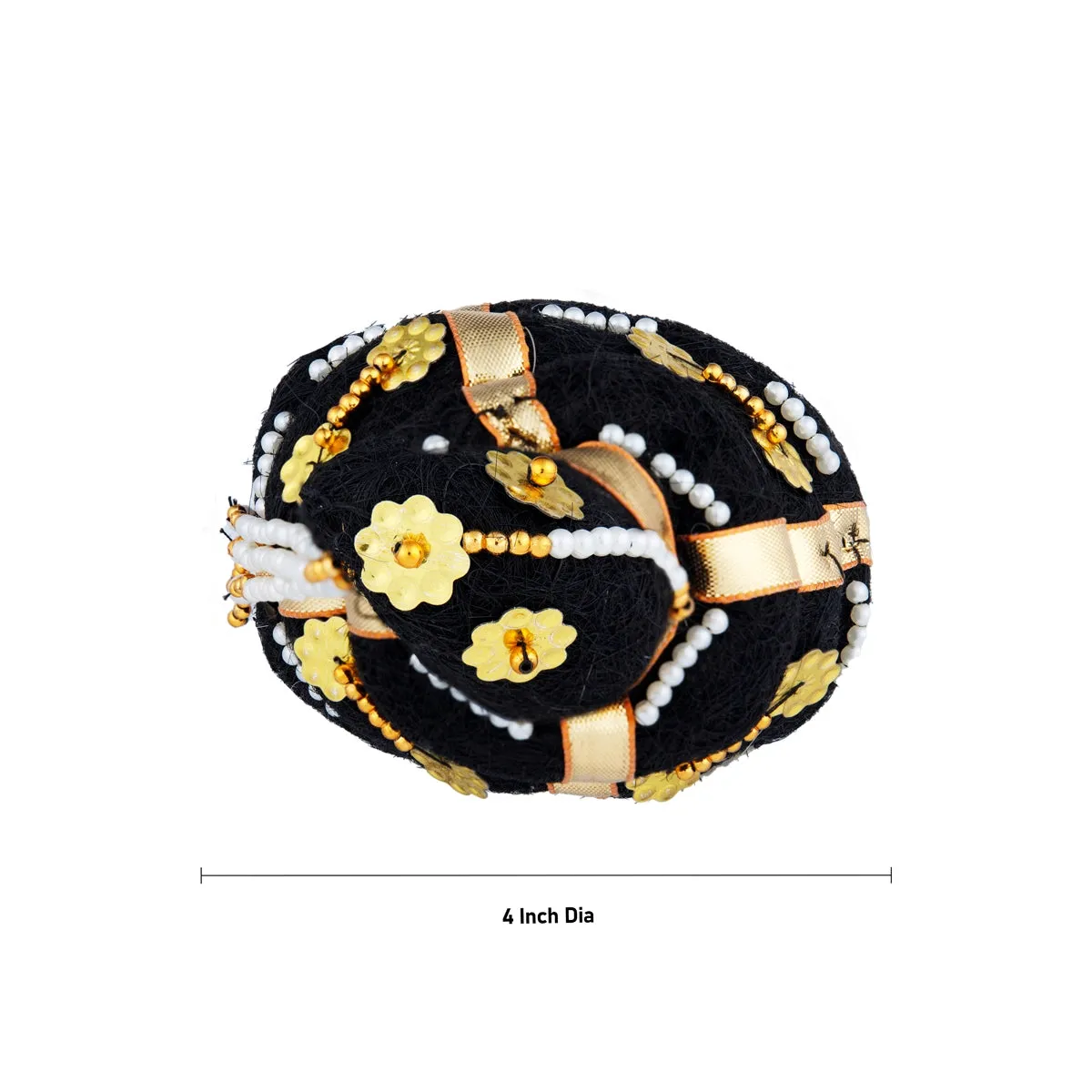 Andal Kondai - 4 Inches | Moti Beads Andal Kondai/ Ring Design Hair Bun/ Hair Accessory for Deity