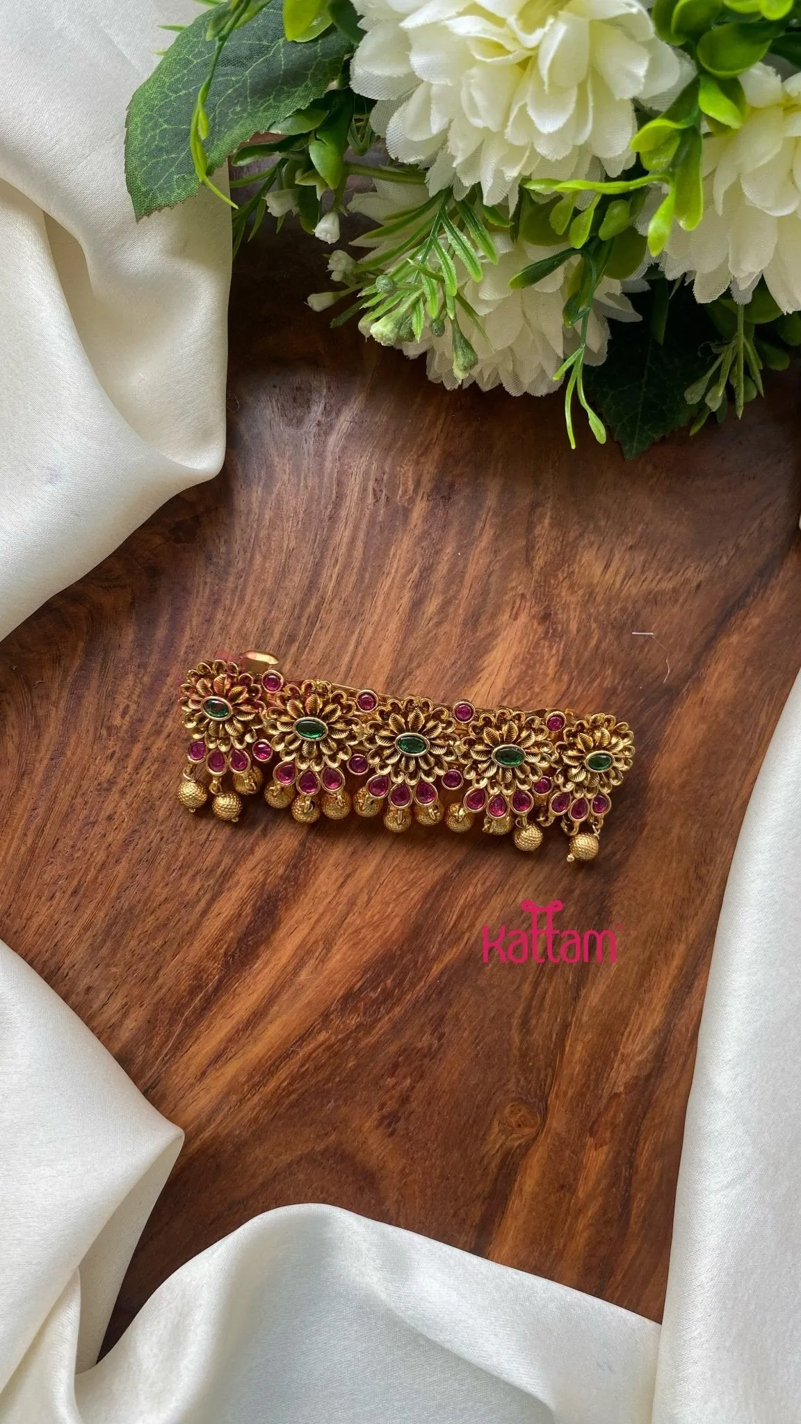 Antique Matte Floral Hair Clip