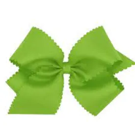 Apple Green scalloped edge grosgrain bow