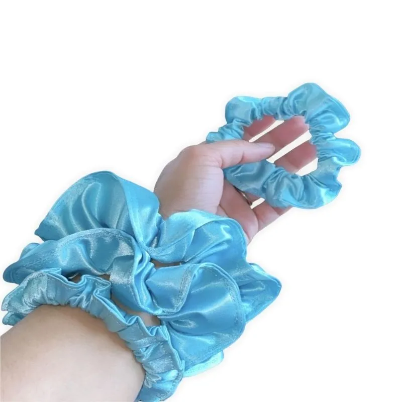 AQUA MERMAID STRETCH-SATIN | HAIR SCRUNCHIE | PONYTAIL HOLDER