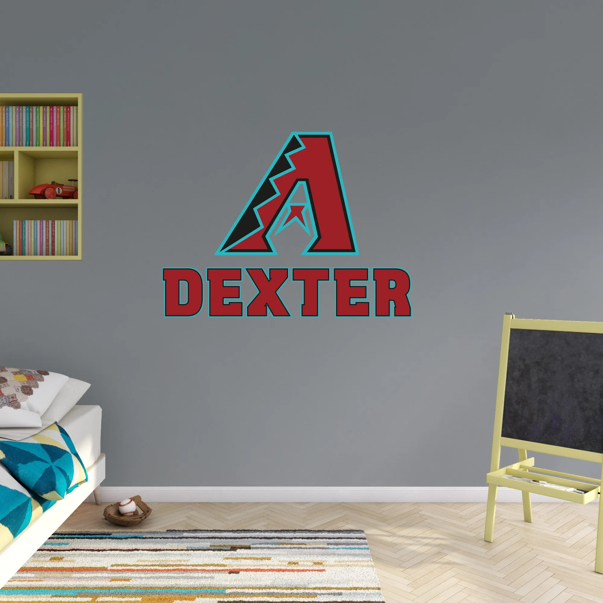 Arizona Diamondbacks: Stacked Personalized Name Red Text PREMASK        -   Removable     Adhesive Decal