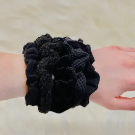 Assorted Textured Scrunchies 5pc - Black