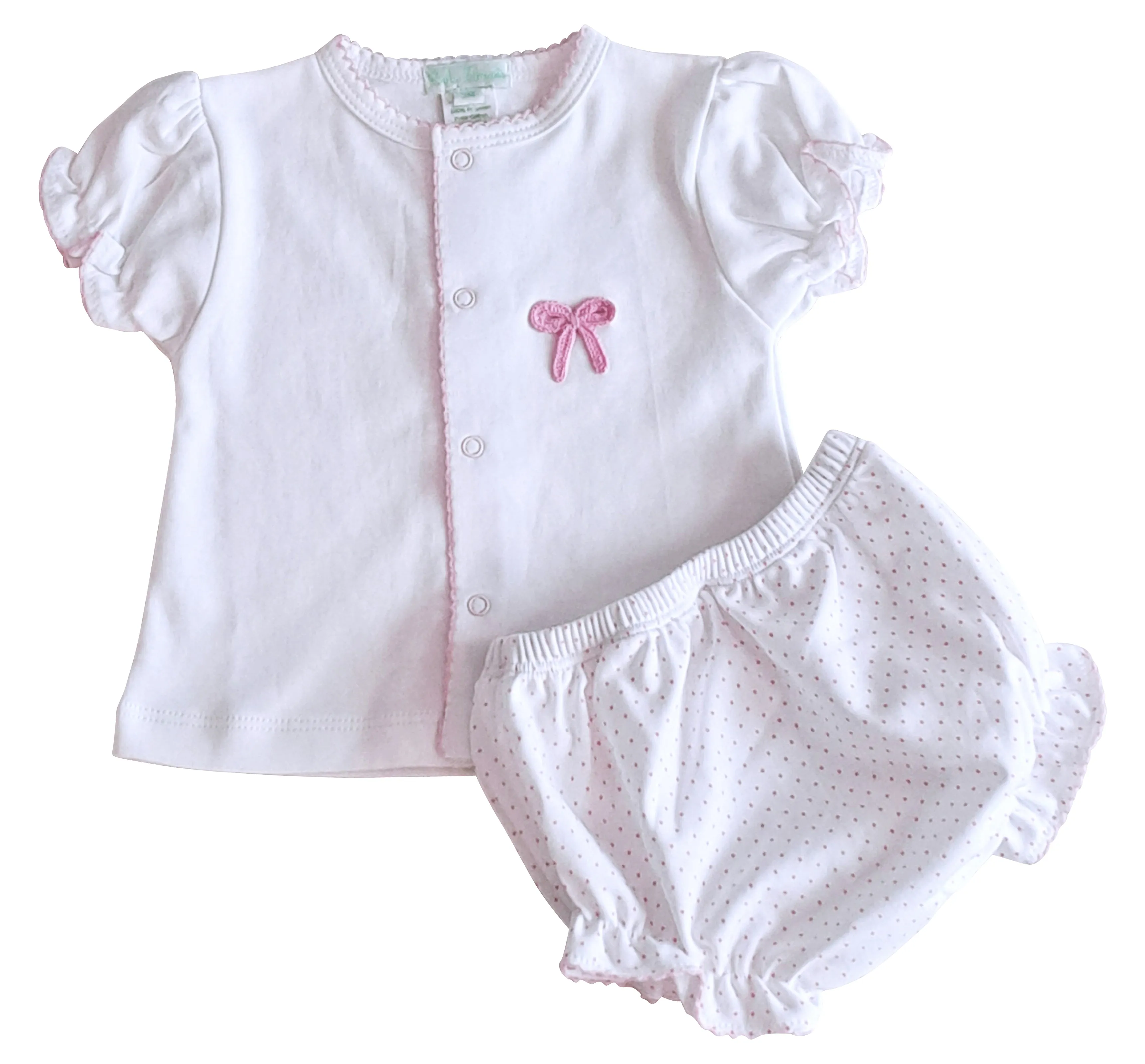 Baby Girl's Pink Bows Diaper Set