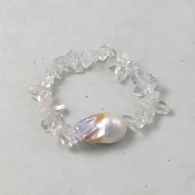 Baroque Pearl and Gravel Hair Tie