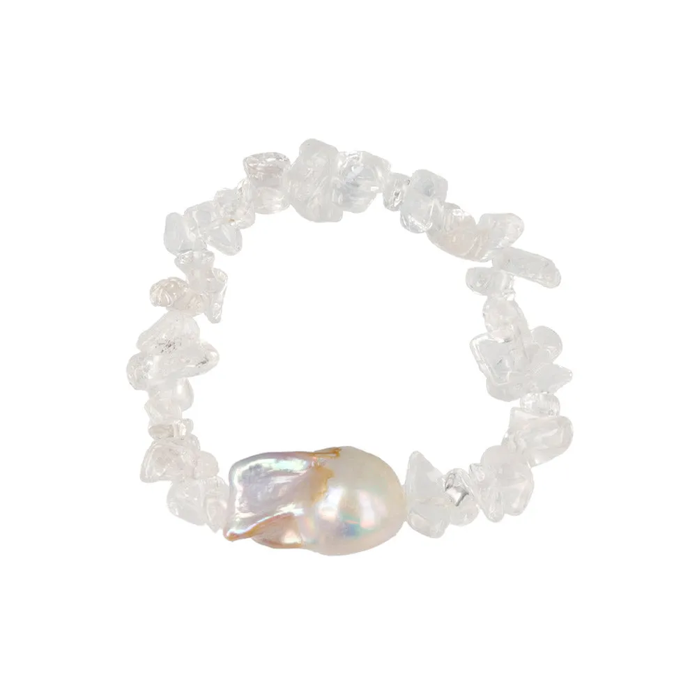 Baroque Pearl and Gravel Hair Tie