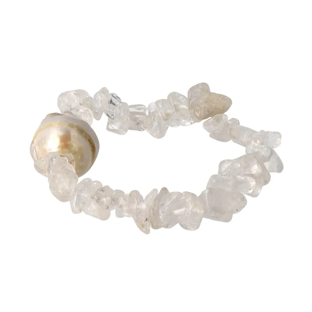 Baroque Pearl and Gravel Hair Tie