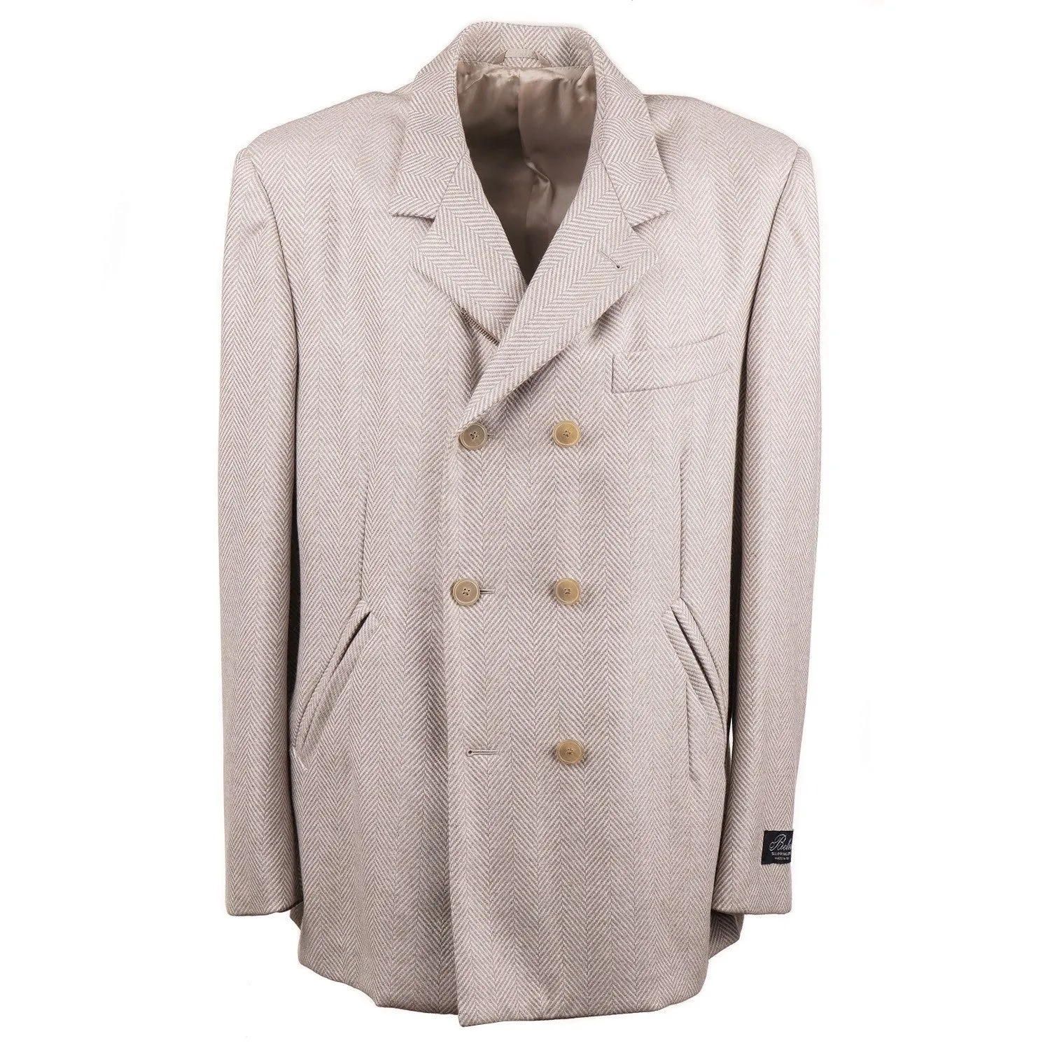 Belvest Herringbone Cashmere Pea Coat