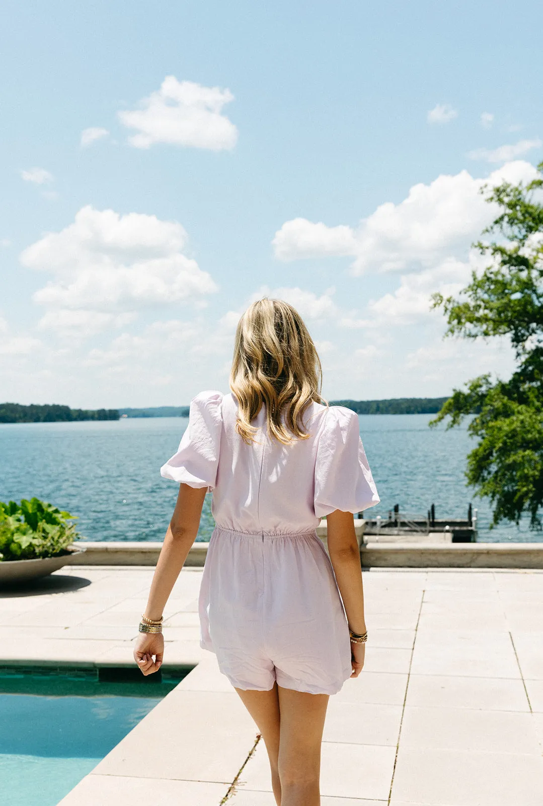 Bianca Bow Romper - Lavender