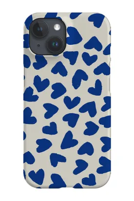 Big Hearts Phone Case (Cream Blue)