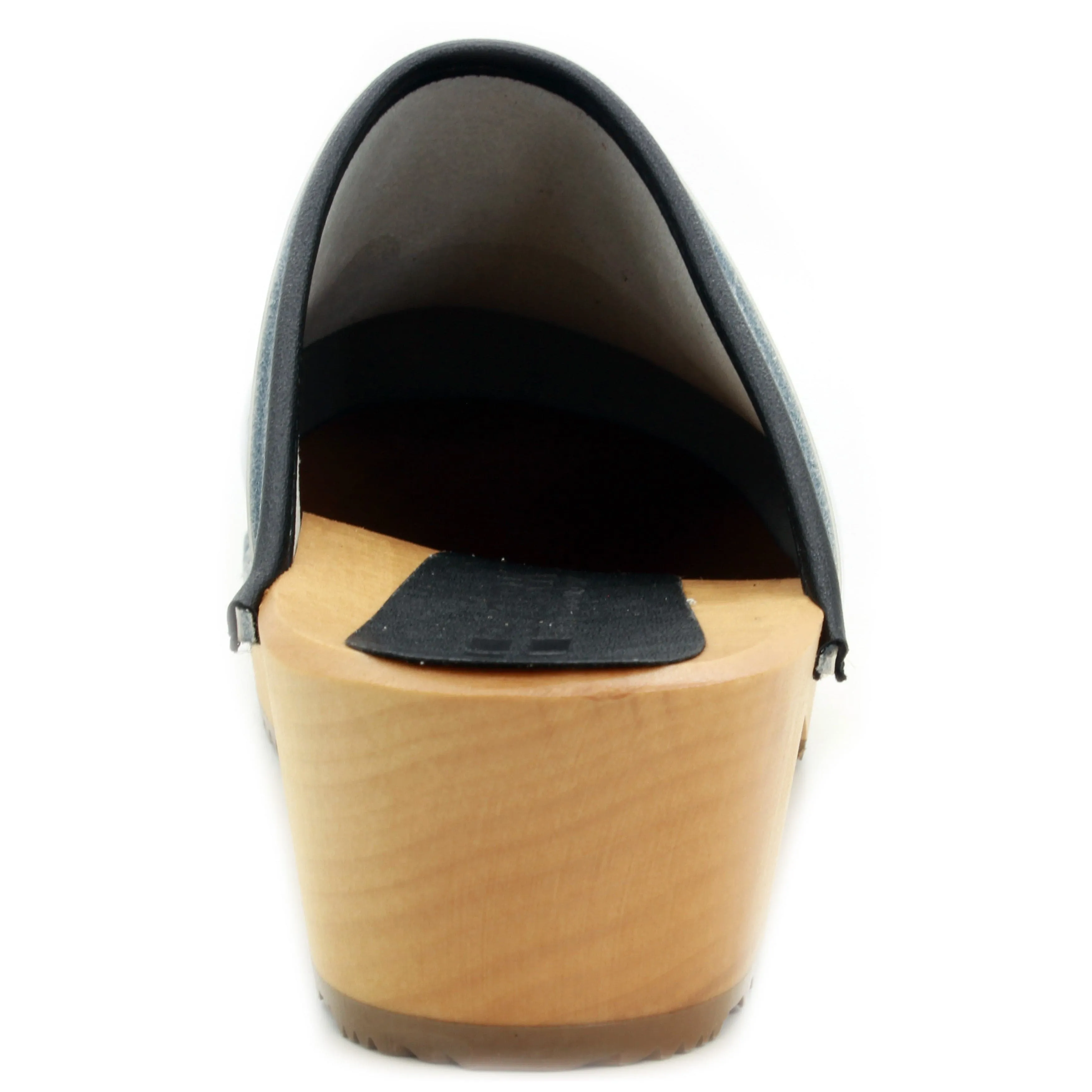 BJORK Agata Wood Open Back Leather Clogs - CLOSEOUT