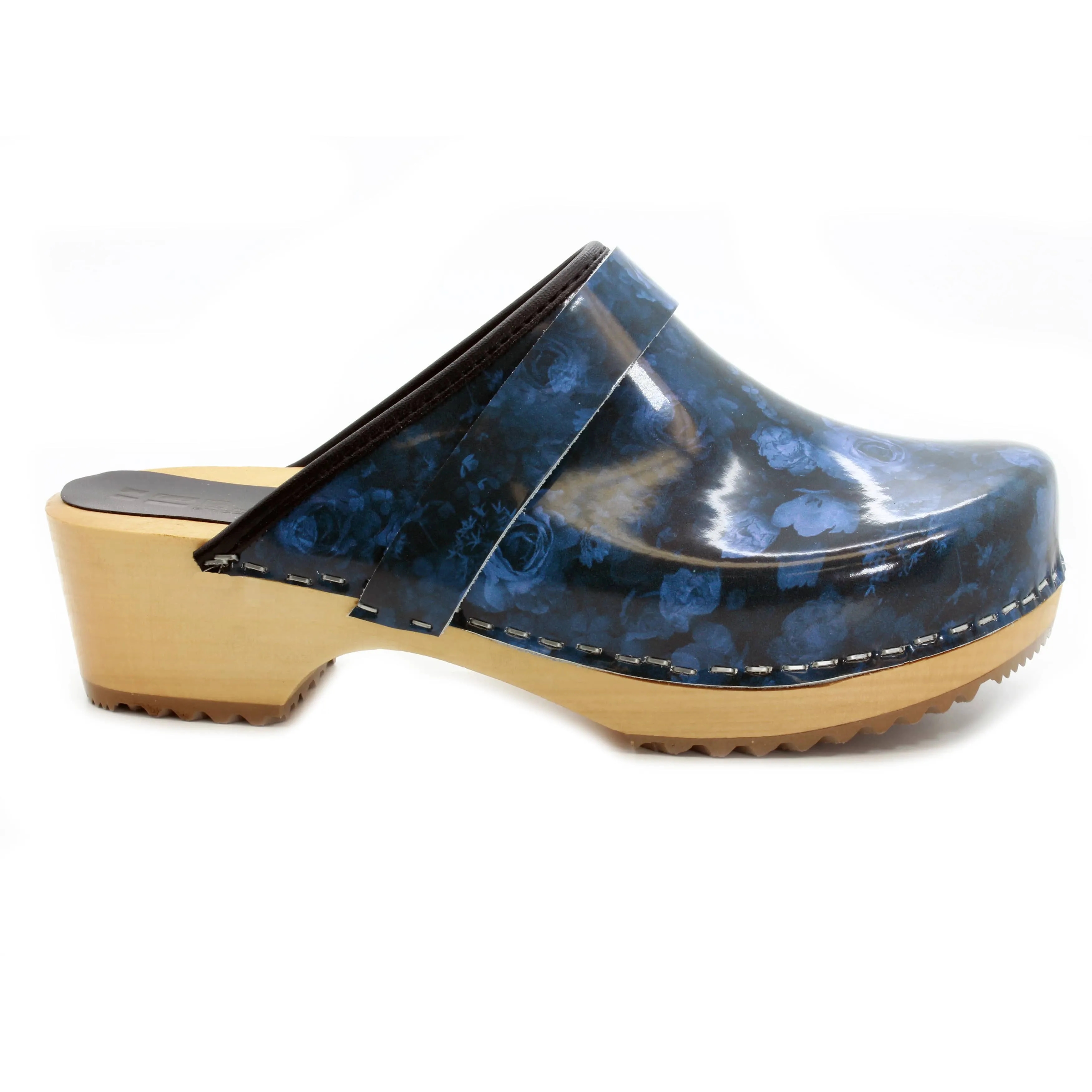 BJORK Agata Wood Open Back Leather Clogs - CLOSEOUT