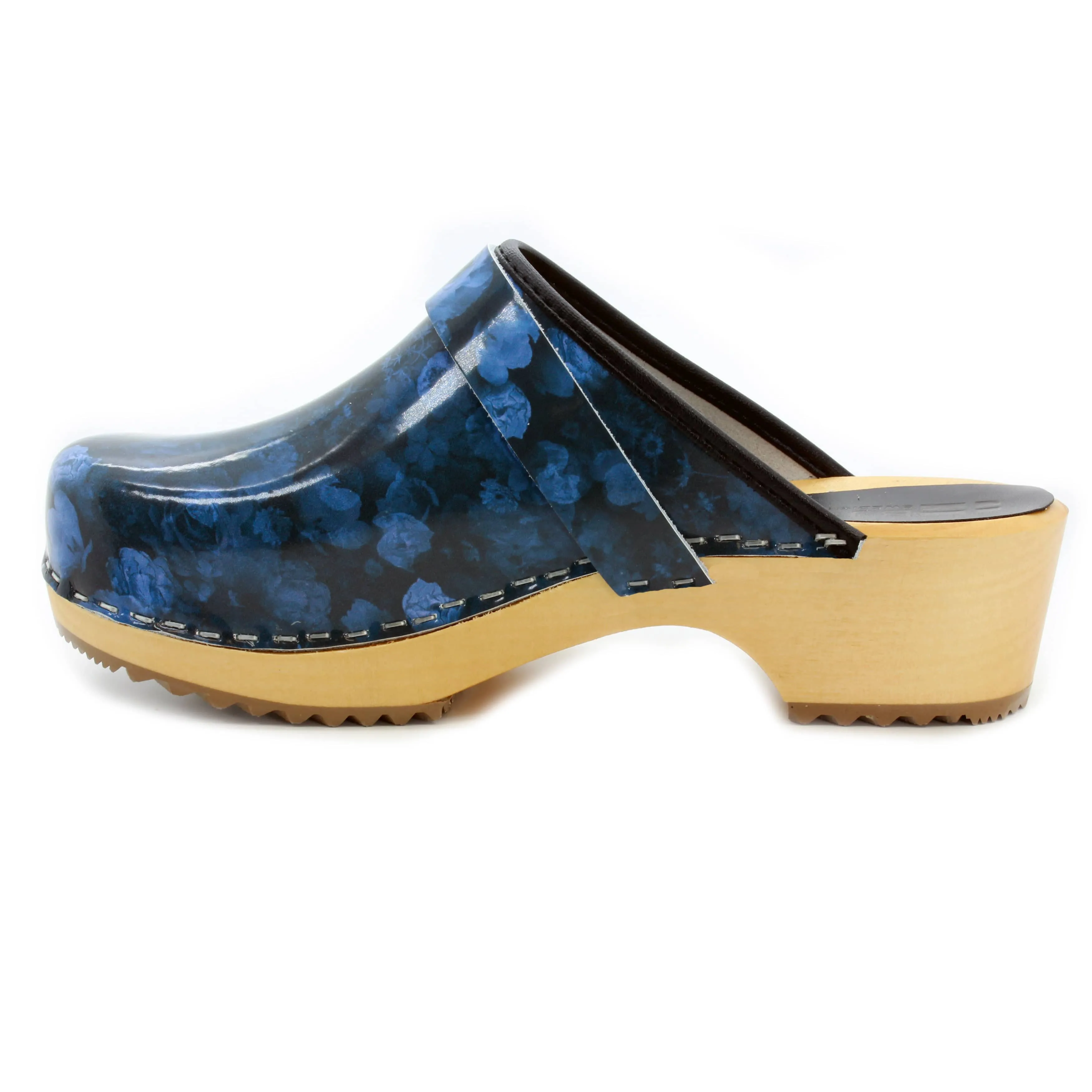 BJORK Agata Wood Open Back Leather Clogs - CLOSEOUT