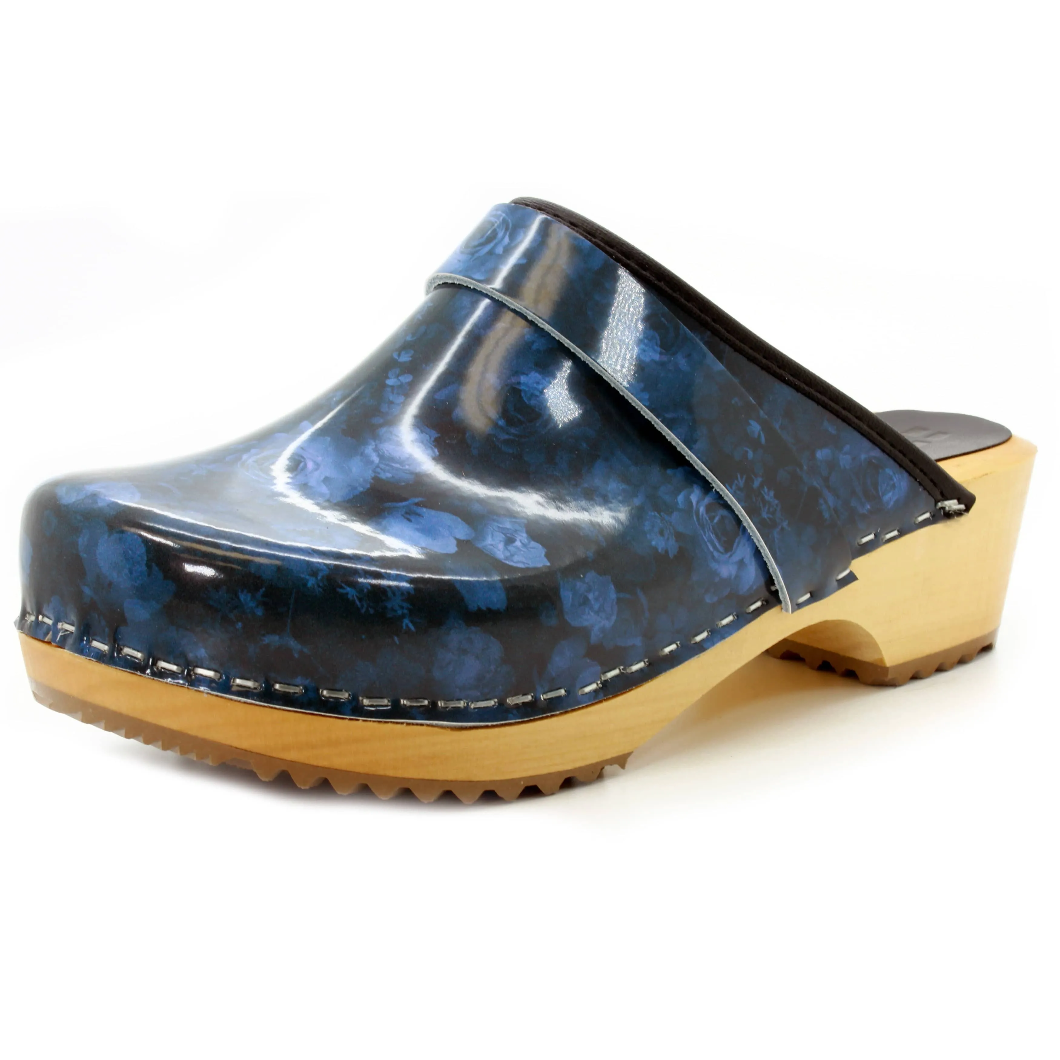 BJORK Agata Wood Open Back Leather Clogs - CLOSEOUT