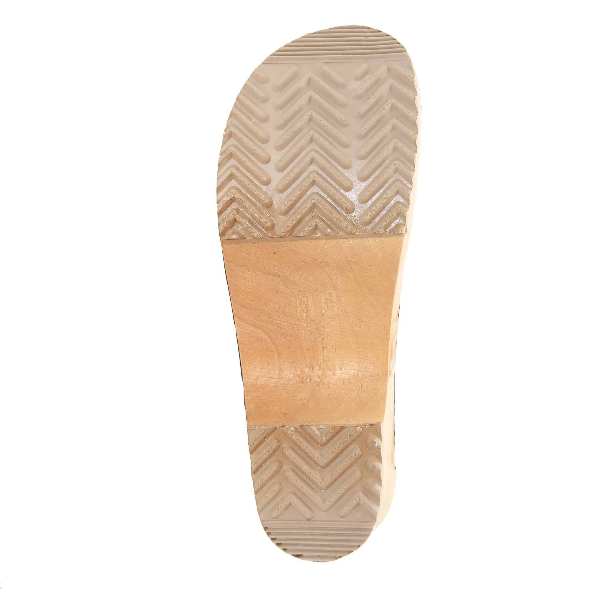 BJORK Maja Wood Open Back Clogs in Nude Leather