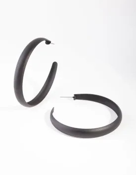 Black Coated Metal Hoop Earrings