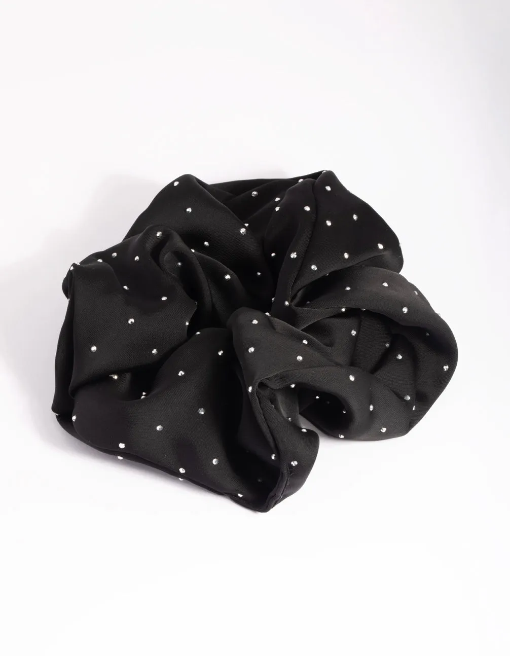 Black Diamante Scrunchie