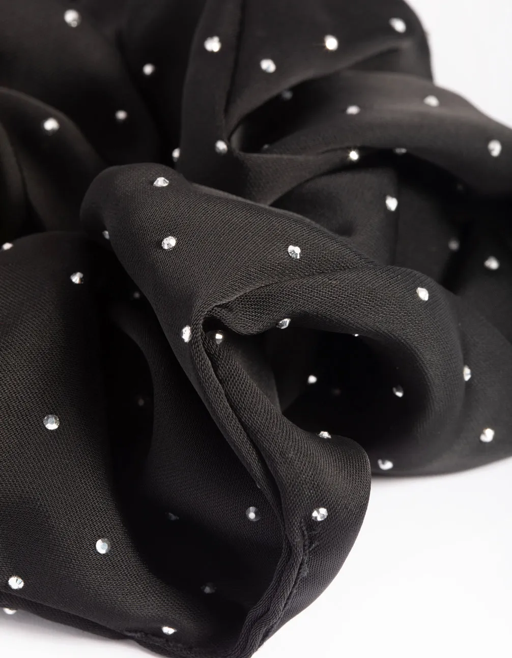 Black Diamante Scrunchie