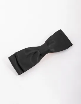 Black Fabric Double Layer Bow Hair Clip