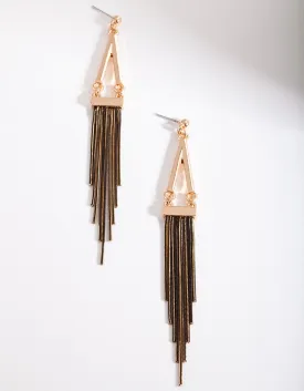 Black Gold Chain Earrings