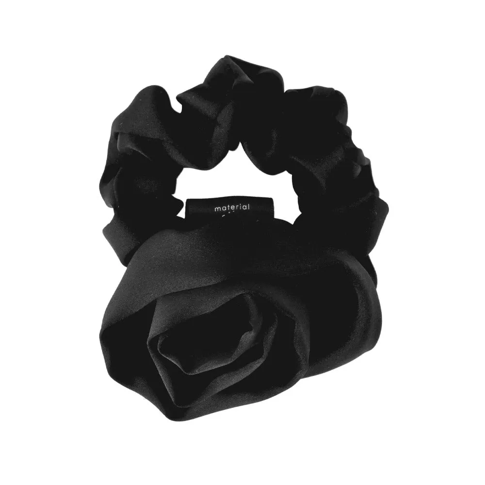 Black Ribbon Rose Scrunchie