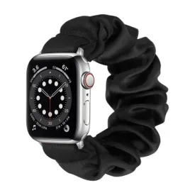 Black Satin Scrunchie Apple Watch Strap