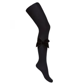 Black Velvet Bow Tights