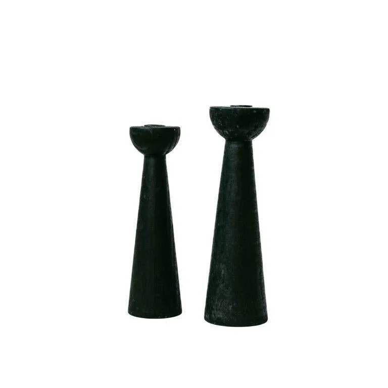 Black Wooden Candle Sticks