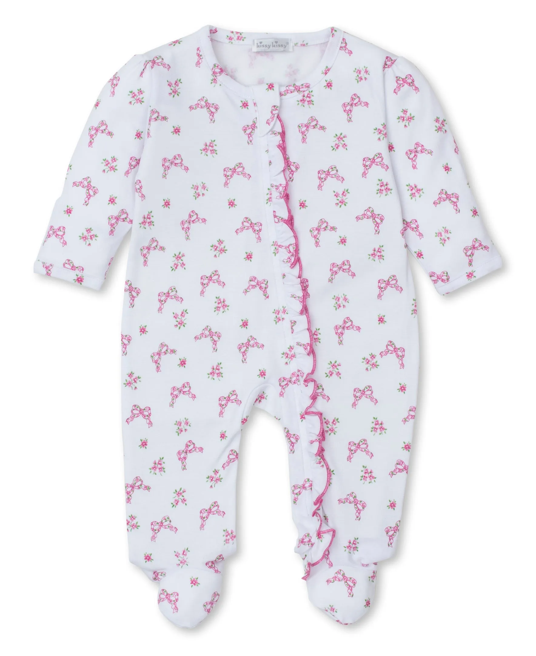 Blooming Bows Zip-Up Footie