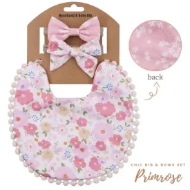 Blooming Wisdom Chic Bib & Bows Set - Primrose