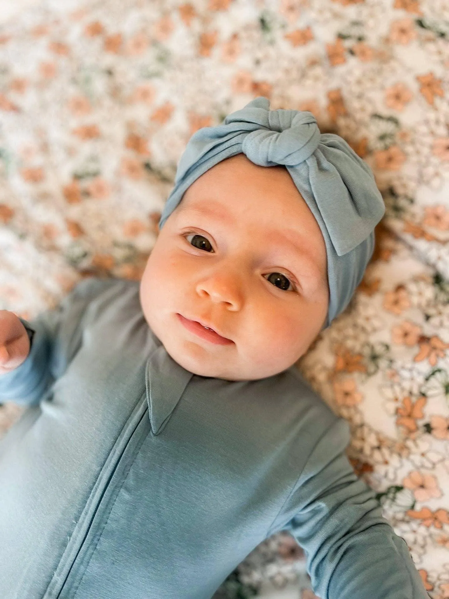 Blue Bamboo Headband Bow